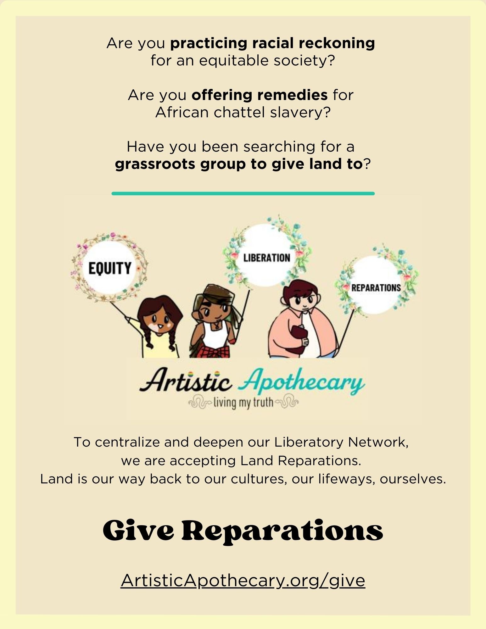 give reparations flyer